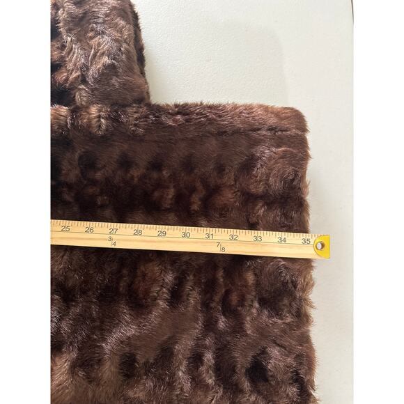 Dennis Basso Coat Women's Size Large Brown Faux Fur Lined Snow Winter Jacket - Picture 6 of 15